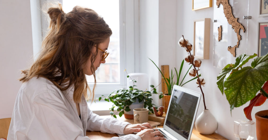 Person checking data and analytics for site traffic statistics